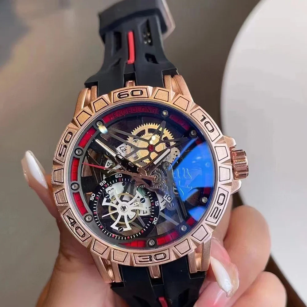 Luxury Watch With Rubber Strap - Orologi al Quarzo 3D da Uomo,