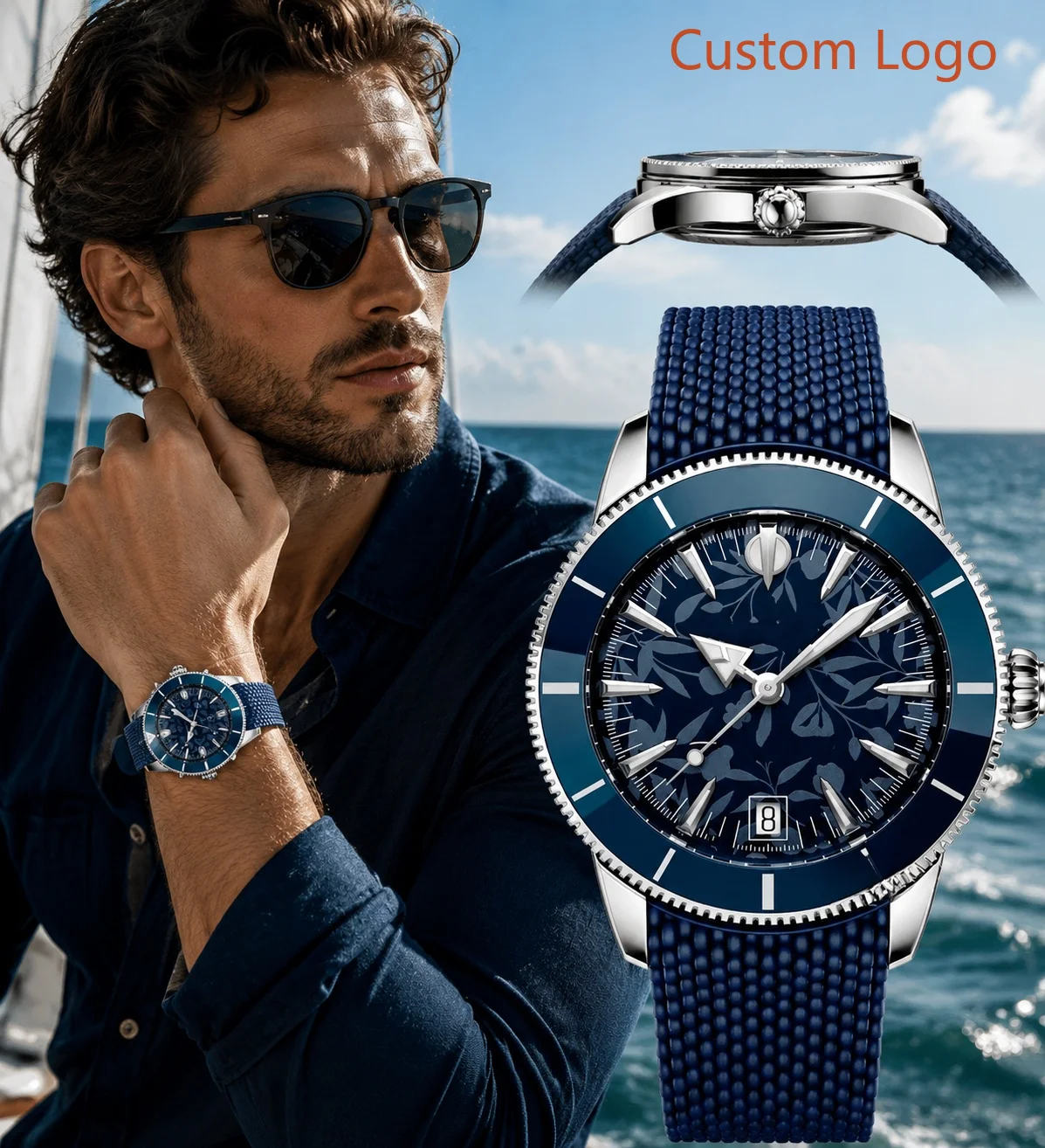 Luxury Watch With Rubber Strap - Orologio Automatico da Immersione da Uomo