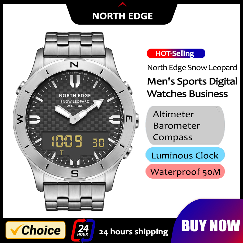 Luxury Watch On Wrist - NORTH EDGE Orologio sportivo digitale da