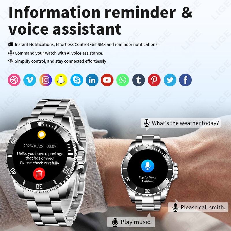 LIGE 2026 Smartwatch con Scher - Luxury Watch On Wrist recensione e prezzo