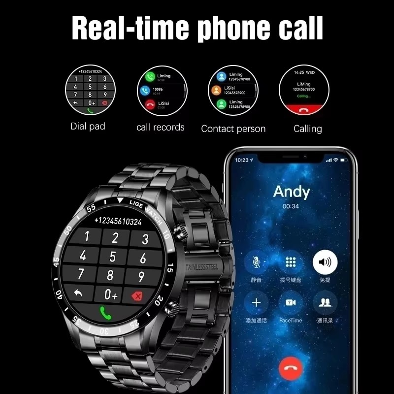 LIGE Nuovo Bluetooth Chiama As - Luxury Watch On Wrist recensione e prezzo